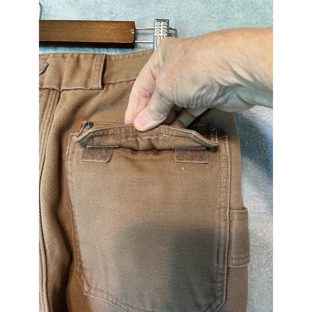 Duluth Trading Co. Mens Brown Fire Hose Fleece-Lined Relaxed Fit Pants Workwear - Picture 6 of 8